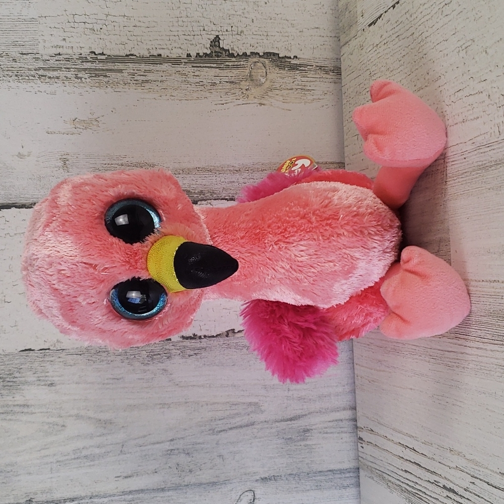 Ty Beanie Boos TySilk Gilda pink flamingo stuffed animal plush with Tag